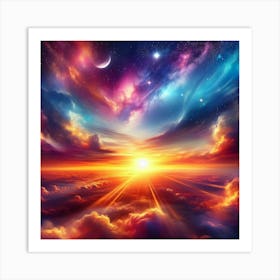 Sunrise Over The Clouds Art Print