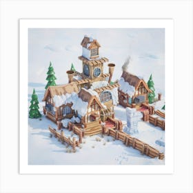 A Snow Village 4 Art Print