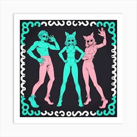 Three Girls In Bikinis 21 Art Print