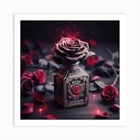 Roses In A Bottle Art Print