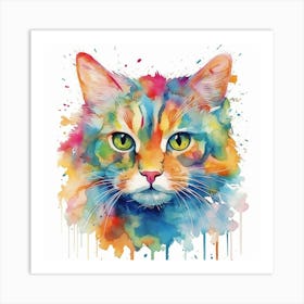 Colorful Cat Art Print