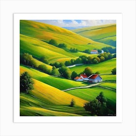 Green Hills 7 Art Print