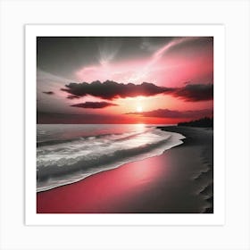 Sunset At The Beach 29 Art Print