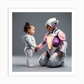 Child And A Robot Art Print