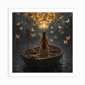 Wish Lanterns for Love ai-art-generator Art Print