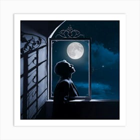 A Striking Midnight Portrait Featuring The Silhoue Rjxfey Jqzueiwdh1kt2zg 2w8riwxxsikmq4x Yhjkyw Art Print