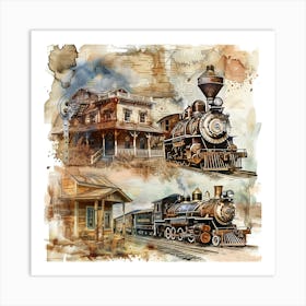 Vintage Steam Train 8 Art Print