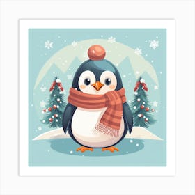 Cartoon Penguin Art Print