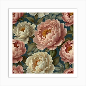 Peony Flower Wallpaper Art Print