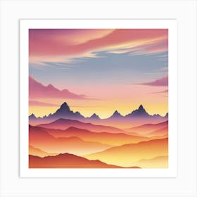 Abstract Mountain Landscape 2 Art Print