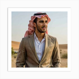 Arab Man In Desert Art Print