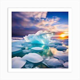 Iceberg At Sunset 6 Art Print