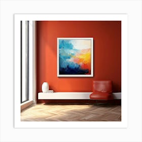 Mock Up Canvas Framed Art Gallery Wall Mounted Textured Print Abstract Landscape Portrait (15) Art Print