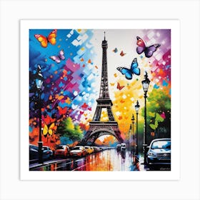 Paris With Butterflies 20 Art Print