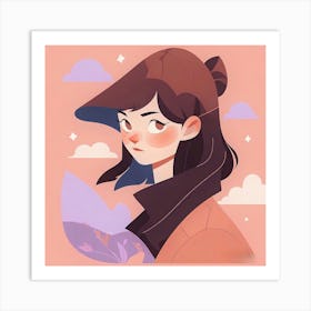 Girl In A Hat Art Print