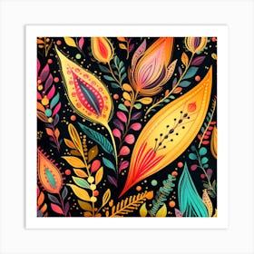 Colorful Floral Pattern 1 Art Print