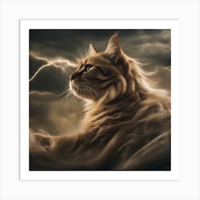 Lightning Cat 3 Art Print