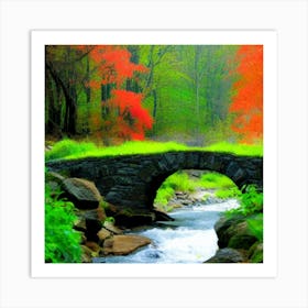 Bridge In The Woods Art Print