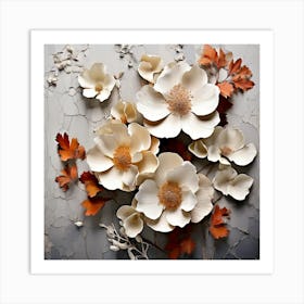 Flowers On A Wall Art Print