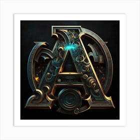 Steampunk Letter A Art Print