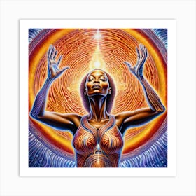 Woman With A Sun Art Print