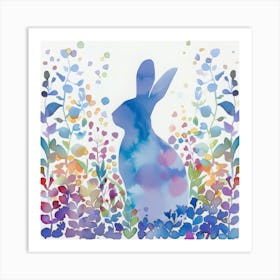 Rabbit In Kaleidoscope Meadow Art Print