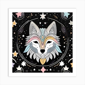 Wolf In The Moon Art Print
