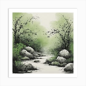 Chinese Ink Painting 1 Art Print