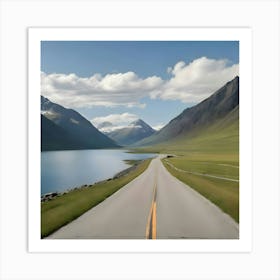 Empty Road In The Mountains Art Print