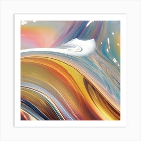 Abstract Painting Colorful Waves Art Print