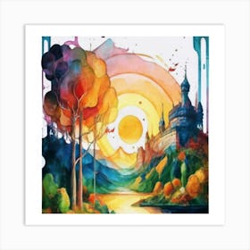 Watercolor landscapes 7 Art Print