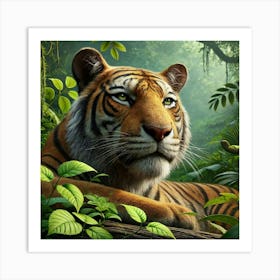 Tiger In The Jungle 1 Art Print