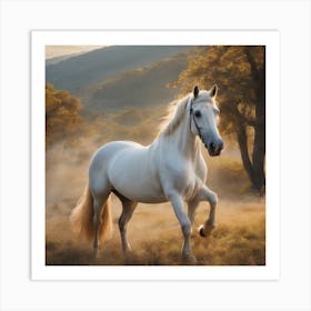 White Horse In The Field 5 Art Print