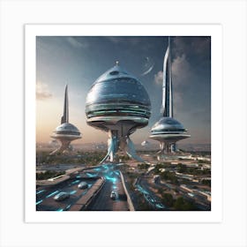 Futuristic City 342 Art Print