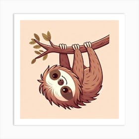 Line Art sloth 2 Art Print