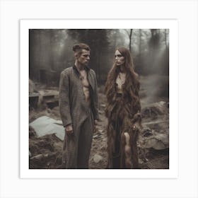 Couple In The Woods Art Print