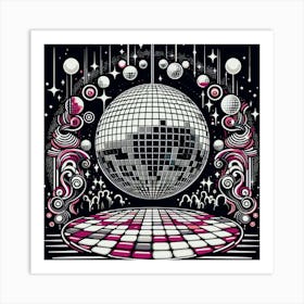 Cosmic Disco Ball Dance Art Print