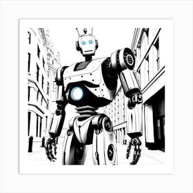 Robot In The City 18 Art Print