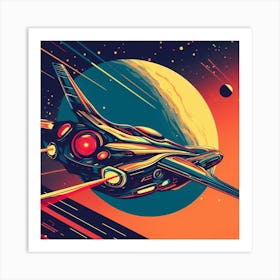 Spaceship In Space 6 Art Print