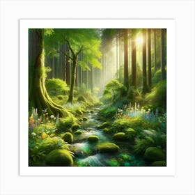 Stream In The Forest 23 Art Print