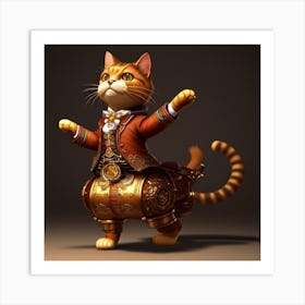 Steampunk Cat Art Print