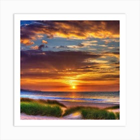 Sunset On The Beach 320 Art Print