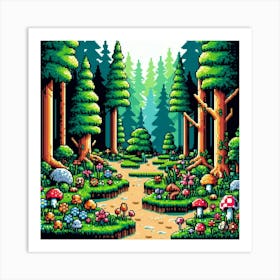 8-bit forest 2 Art Print