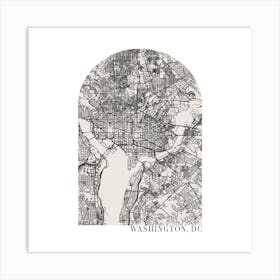 Washington DC Boho Minimal Arch Street Map 1 Art Print