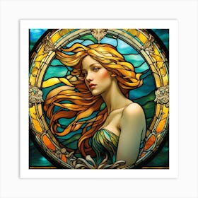 Golden Mermaid Art Print