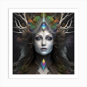 Woman In A Forest Art Print