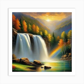 Rainbow Waterfall 7 Art Print