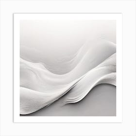 White wave, Abstract 2 Art Print