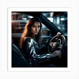 Girl Starting Security Isolated Dashboard Press Lock Control Car Circle Stop Ignition Sa (2) Art Print