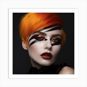 Beautiful Woman With Orange Hair Art Print